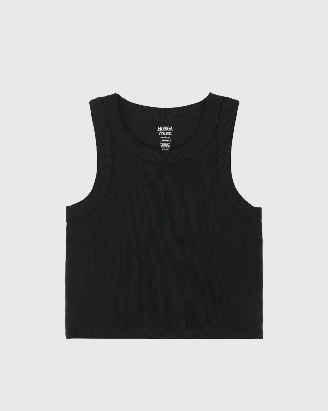 Organic Crop Tank | Black sold by Huega House