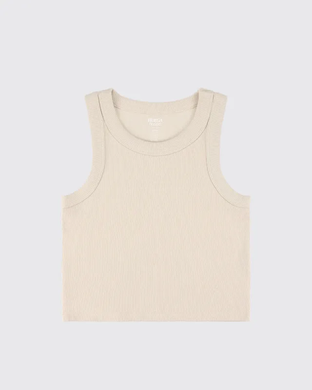 Organic Crop Tank | Bone sold by Huega House