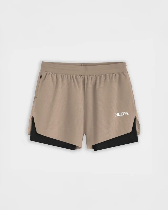 Men’s 5” Run Shorts | Taupe made by Huega House