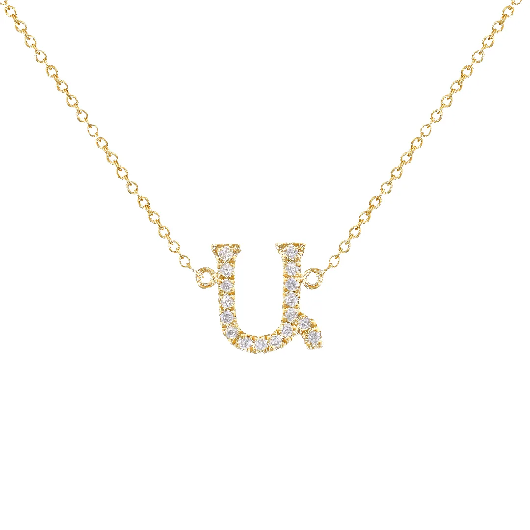 14K Diamond Armenian Initial Necklace sold by IceLink product image thumbnail 5