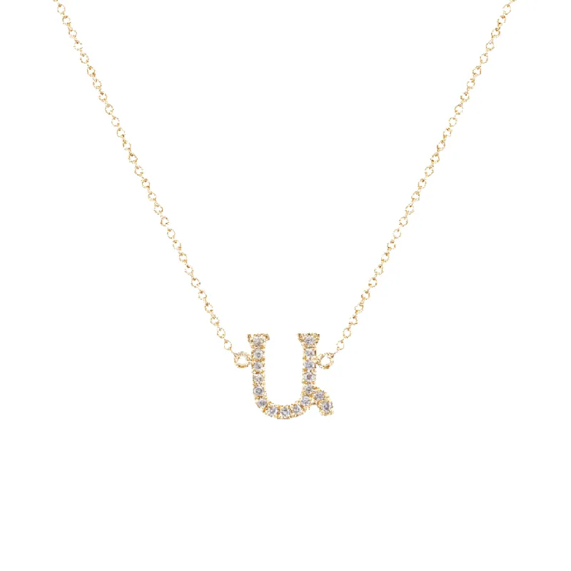 14K Diamond Armenian Initial Necklace sold by IceLink
