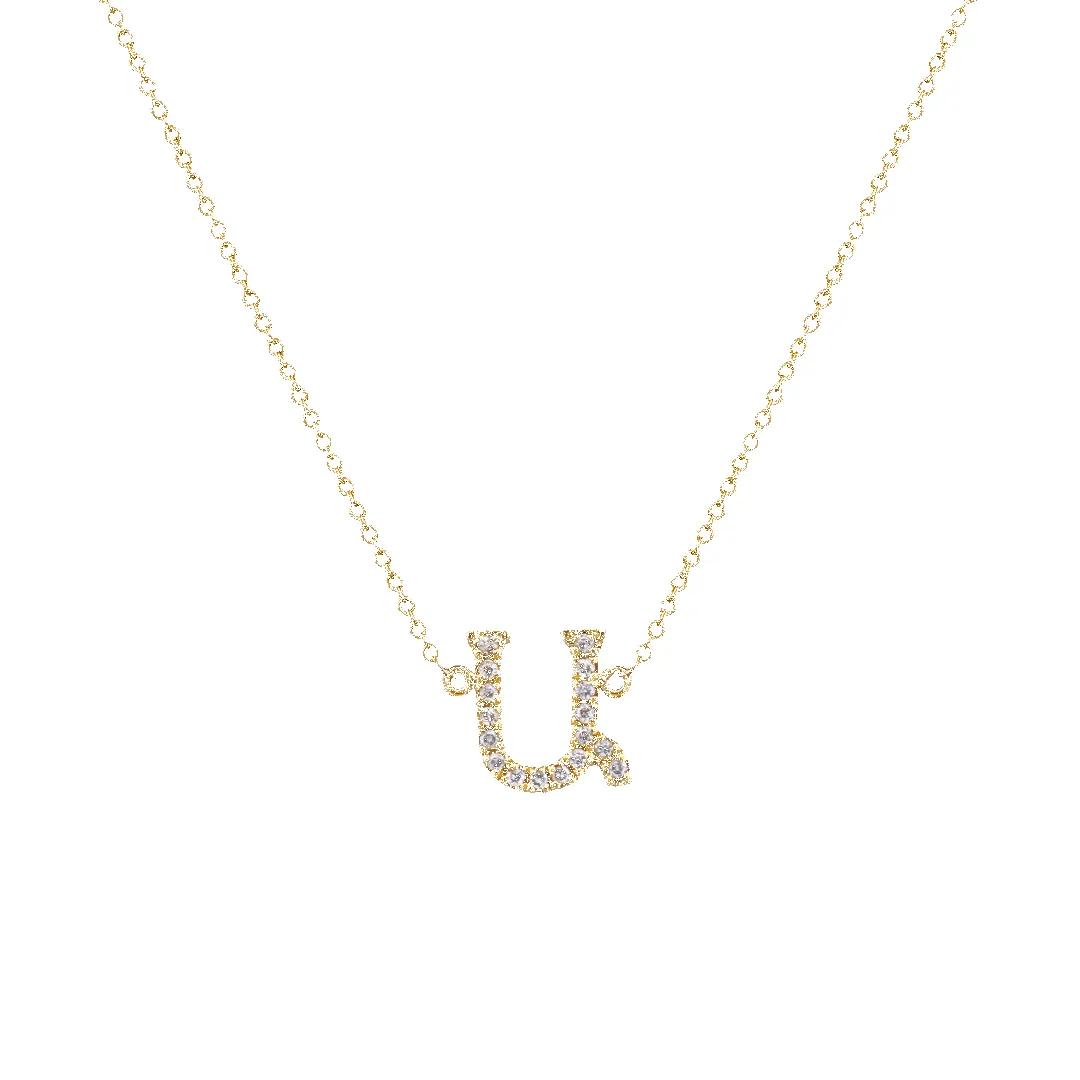 14K Diamond Armenian Initial Necklace sold by IceLink