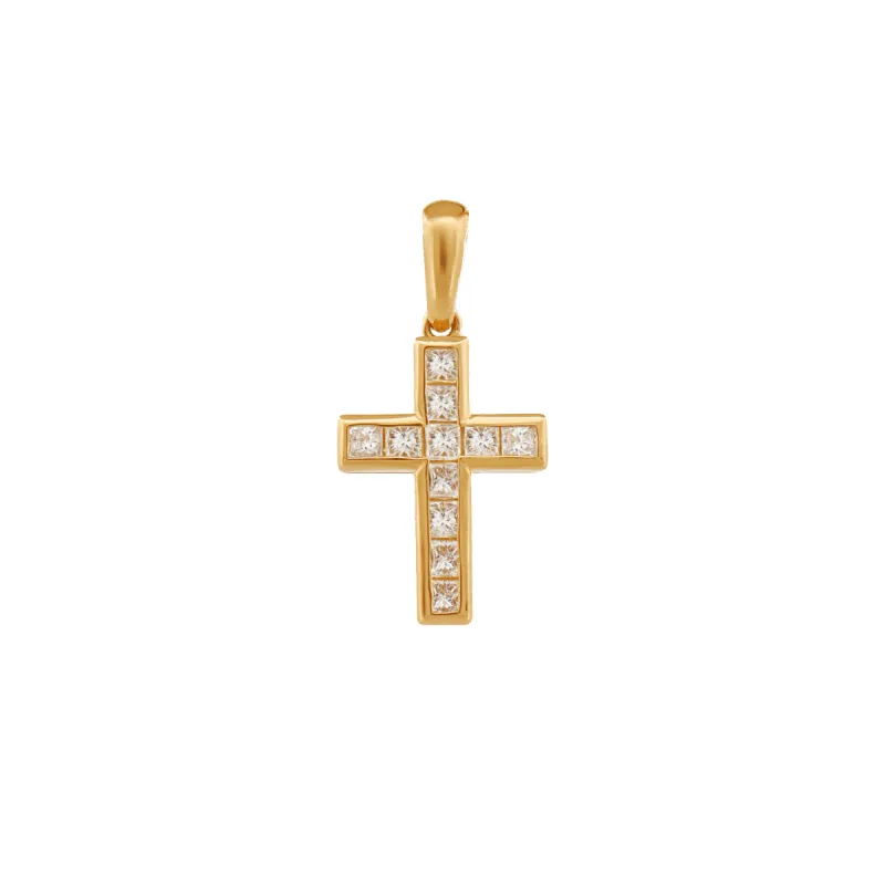 14K Glory Diamond Cross Pendant 15.1mm sold by IceLink