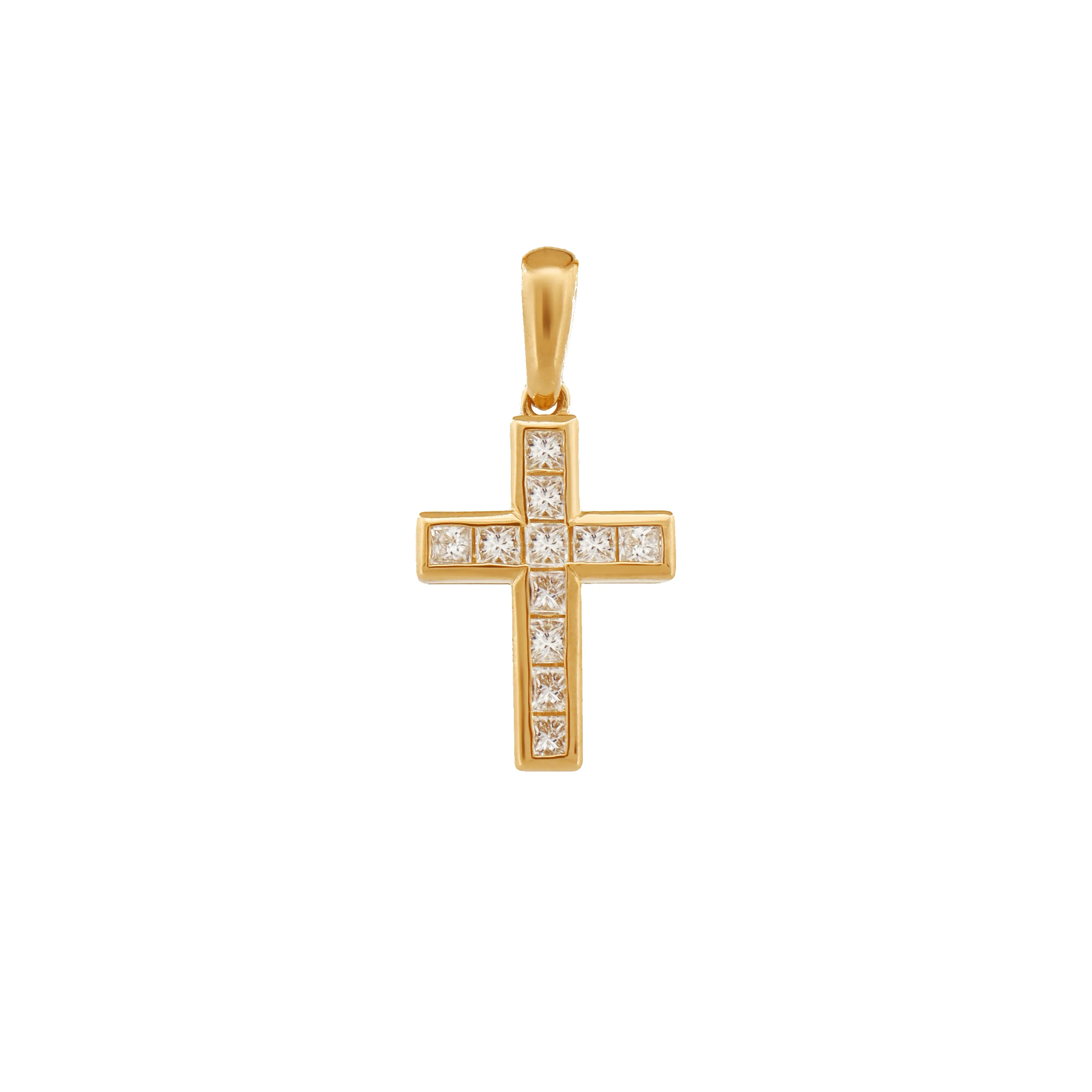 14K Glory Diamond Cross Pendant 15.1mm sold by IceLink
