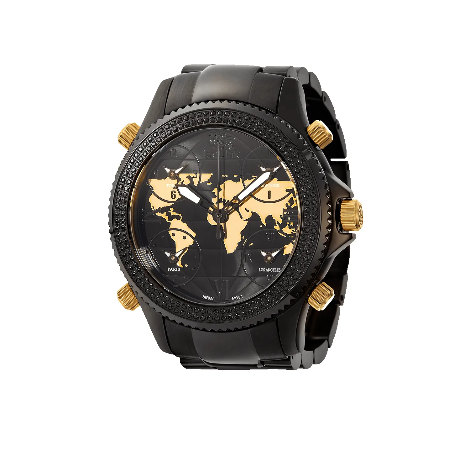 Marco Polo Black & Gold 5 Time Zone Watch (Sample Sale) sold by IceLink