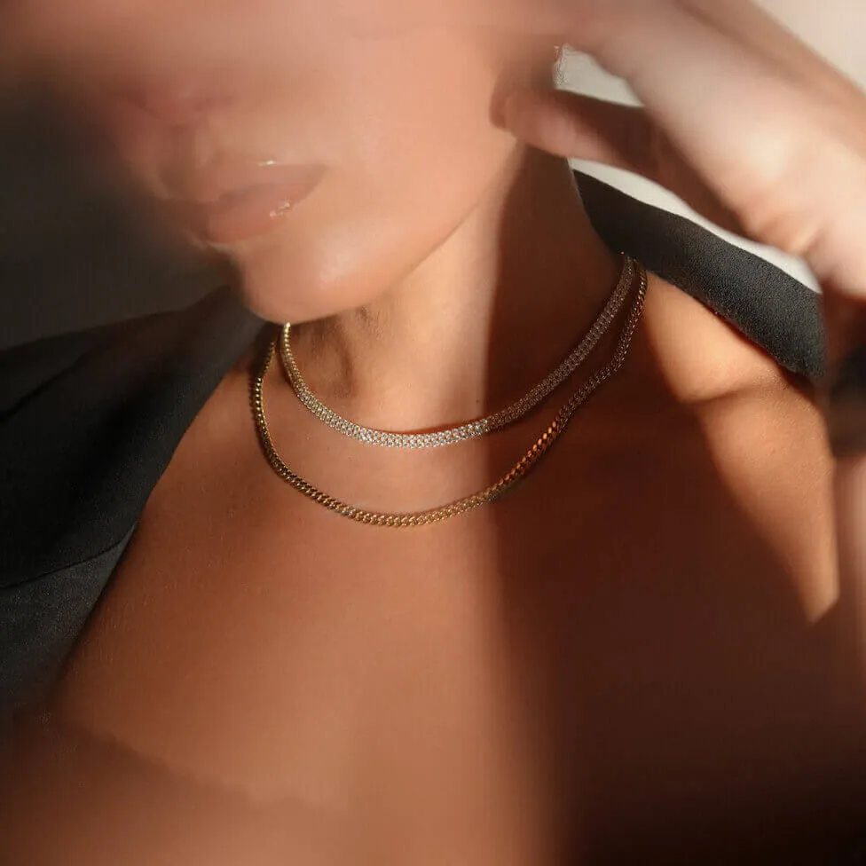 10K Gold 2 Row Moissanite Tennis Necklace sold by IceLink product image thumbnail 3