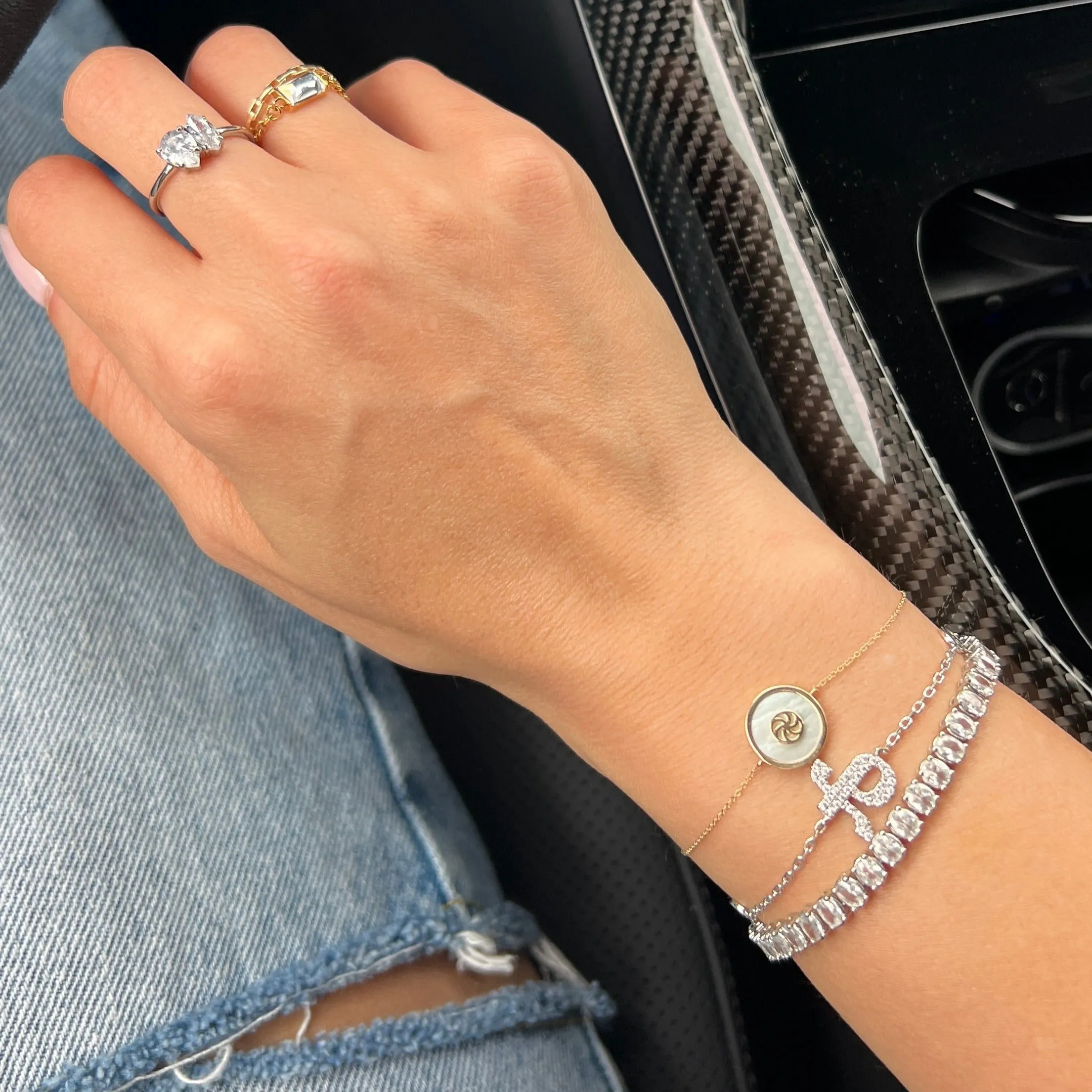 Silver Armenian Initial Bracelet (Sample Sale) sold by IceLink product image thumbnail 2