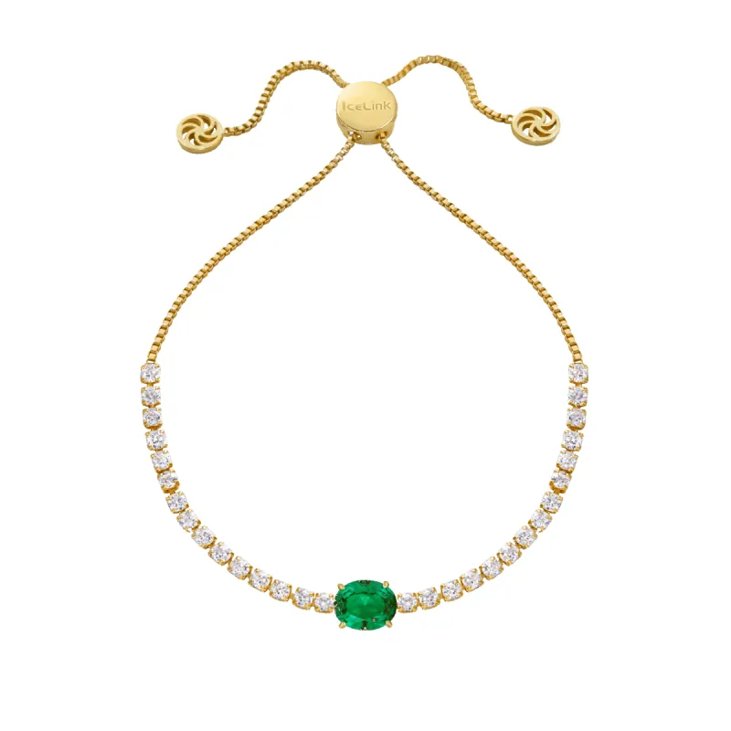 Gia Oval Emerald Bracelet sold by IceLink