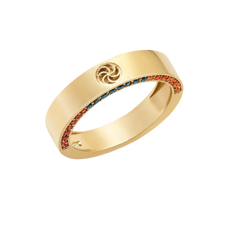 14K Armenian Eternity Band with Gemstones sold by IceLink