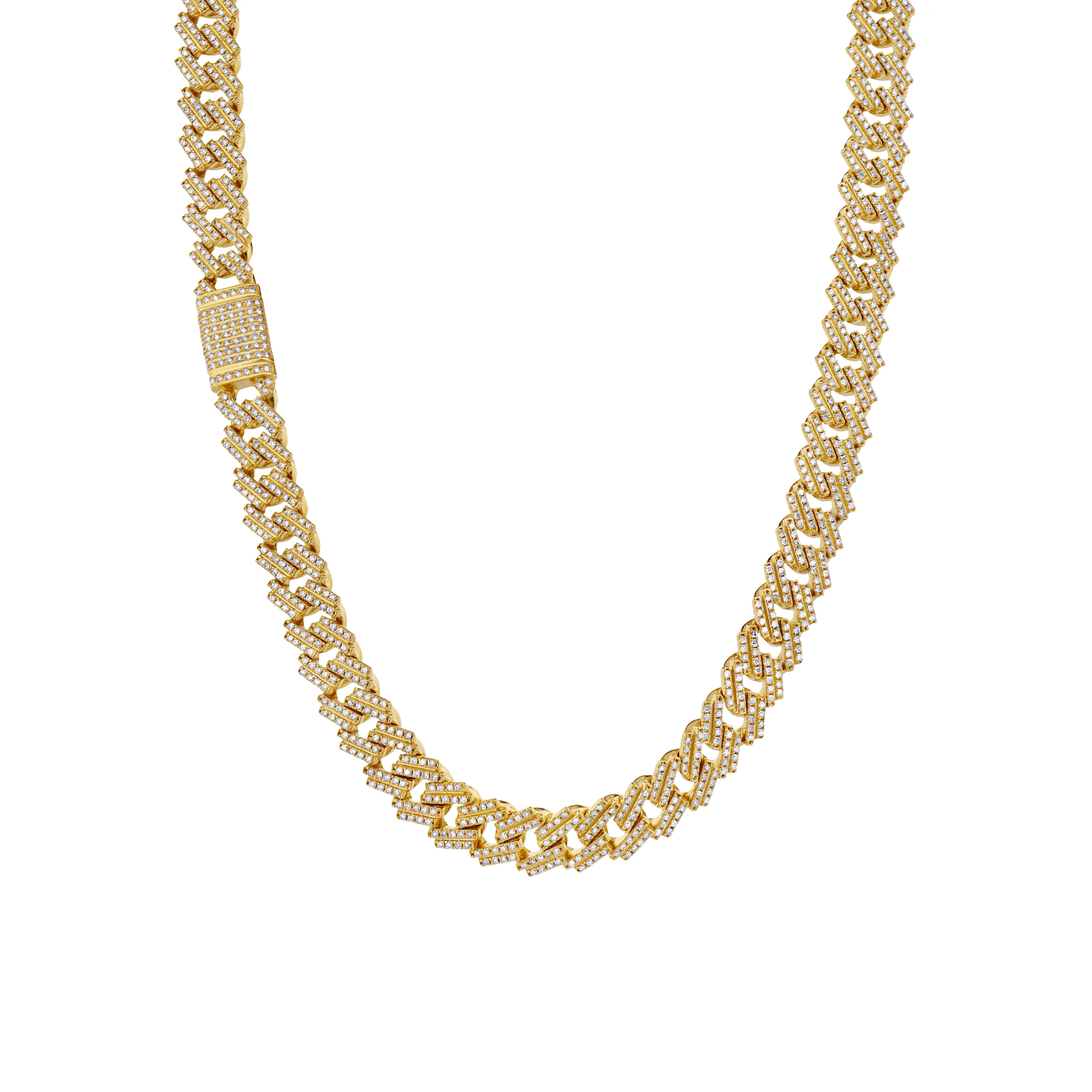 14K Miami Cuban XL Link ID Diamond Chain sold by IceLink