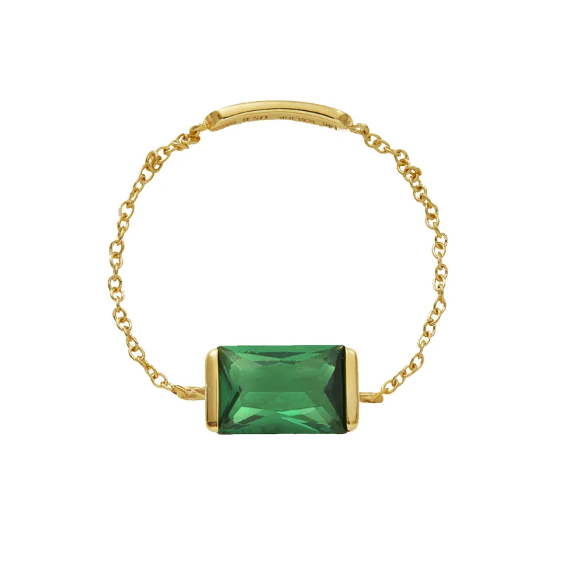 14K Emerald Chain Ring sold by IceLink