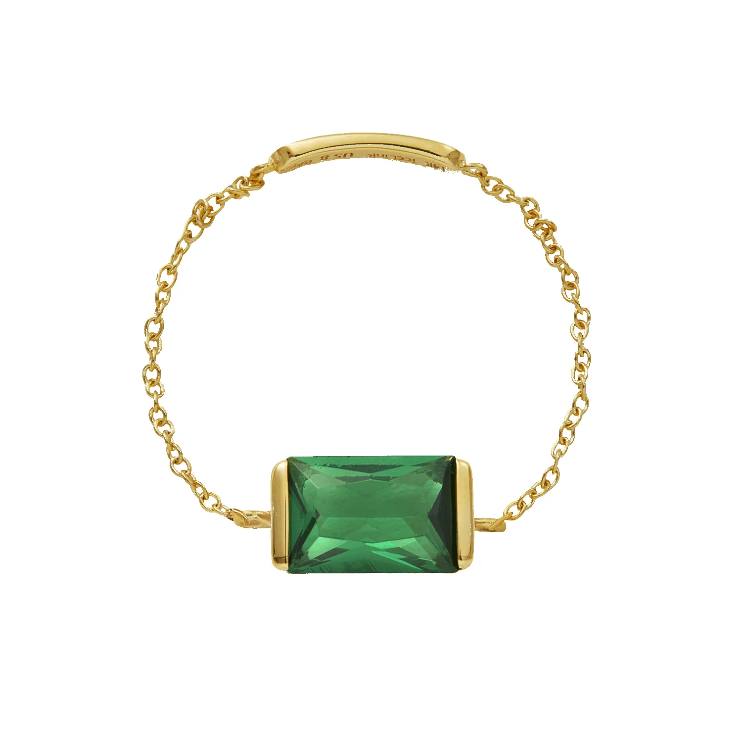 14K Emerald Chain Ring sold by IceLink