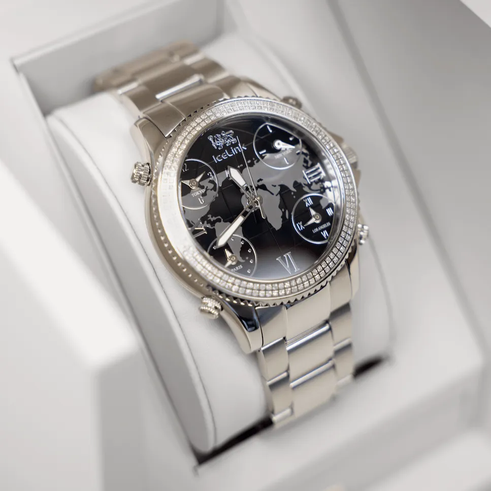 Marco Polo Steel & Black 5 Time Zone Watch (sample) sold by IceLink product image thumbnail 4