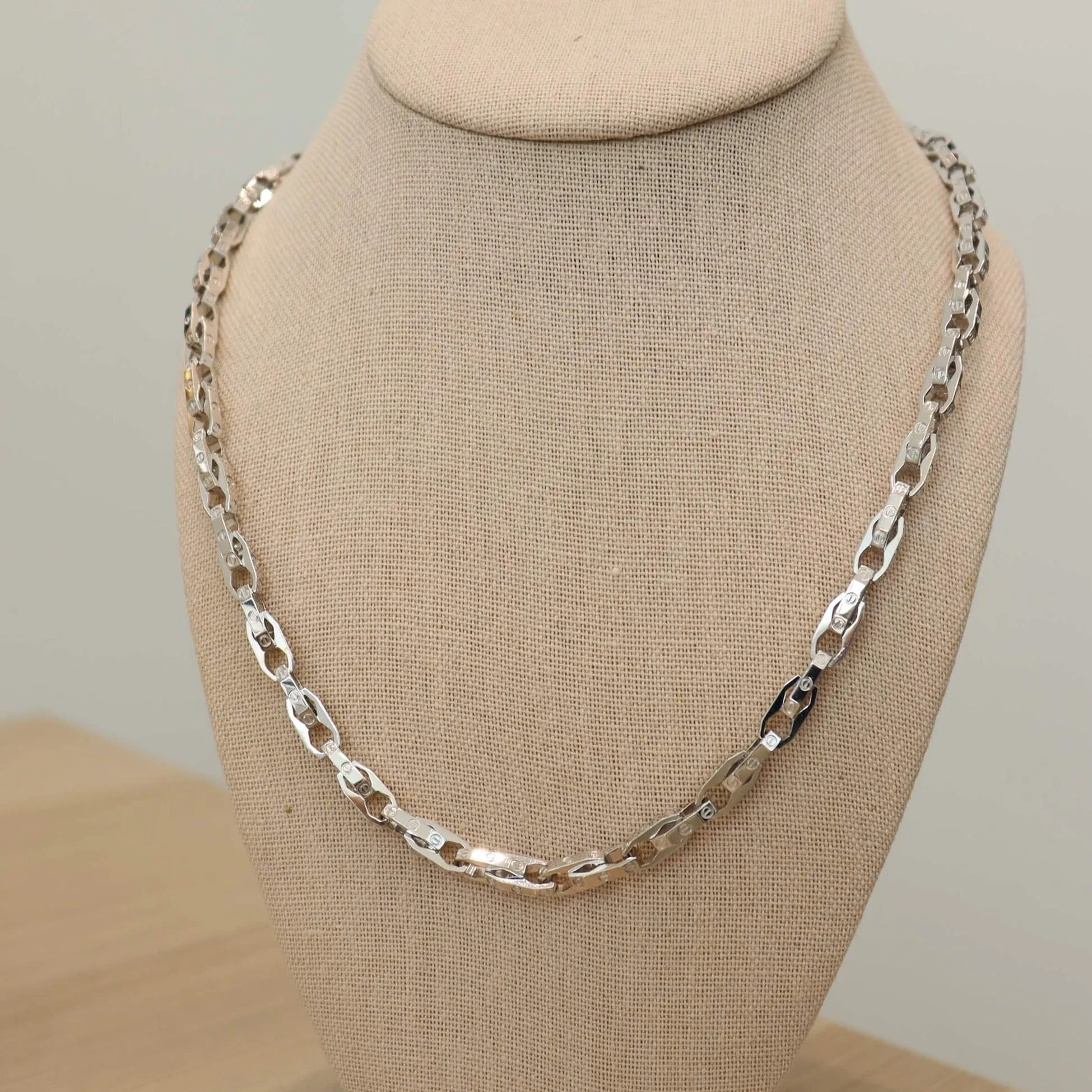14K White Gold Titan Link Chain Necklace sold by IceLink product image thumbnail 2