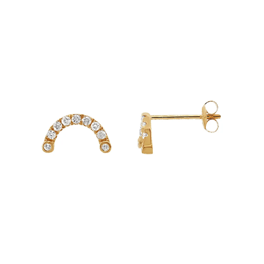 14K Arch Diamond Stud Earrings (Sample Sale) sold by IceLink
