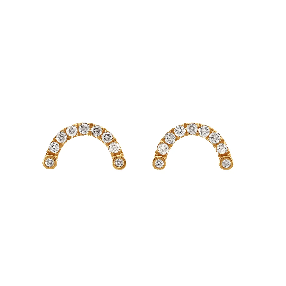 14K Arch Diamond Stud Earrings (Sample Sale) sold by IceLink product image thumbnail 3