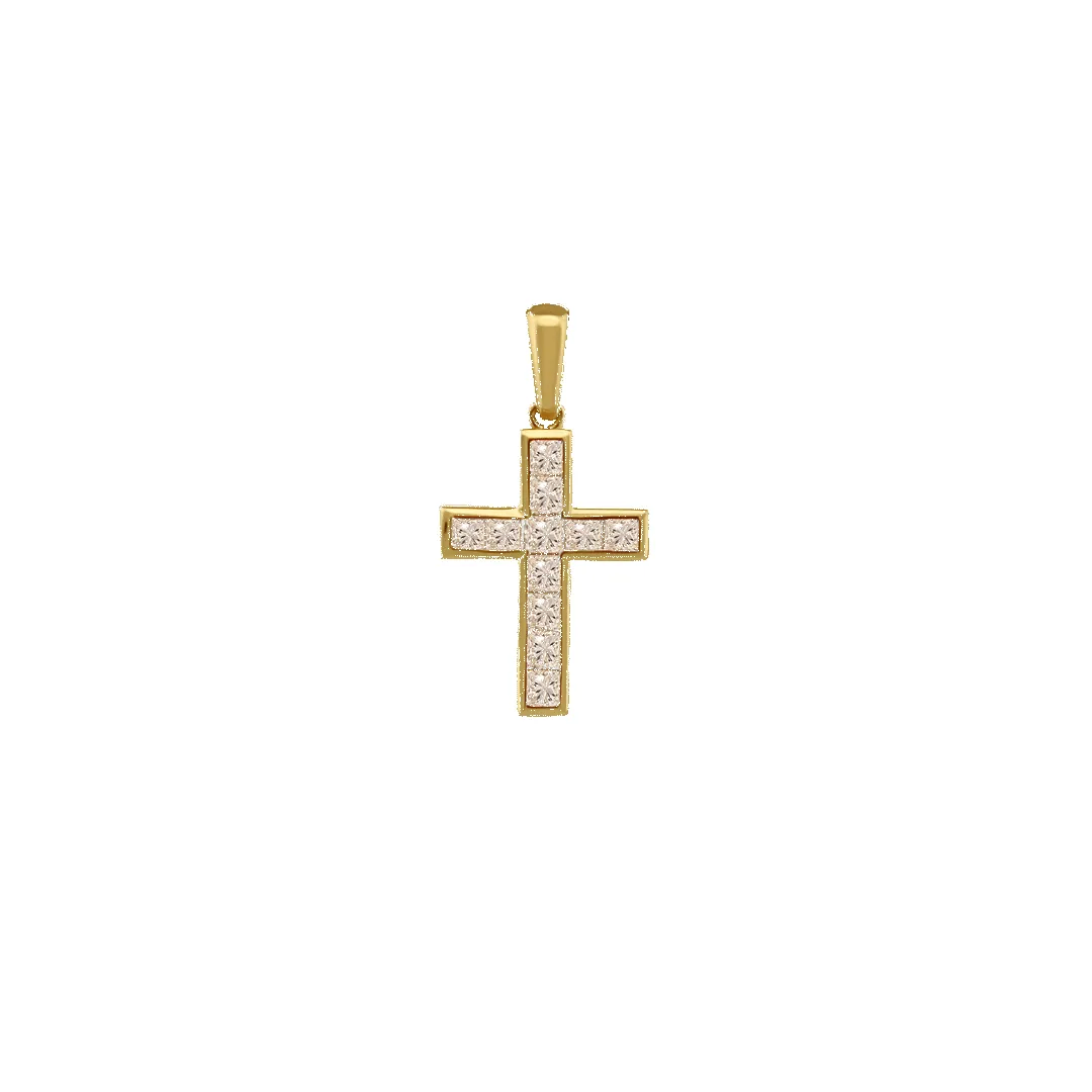 14K Unisex Diamond Cross sold by IceLink