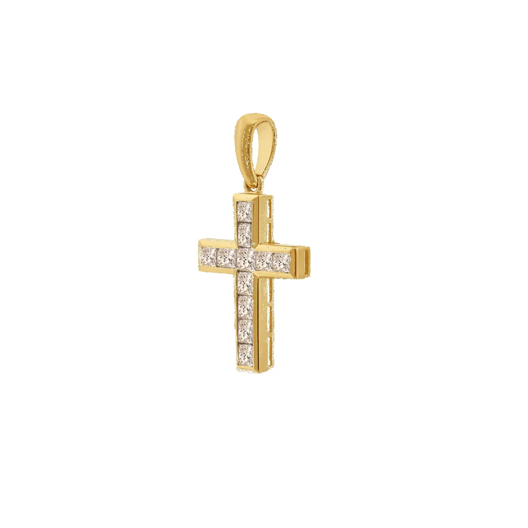 14K Unisex Diamond Cross sold by IceLink product image thumbnail 3