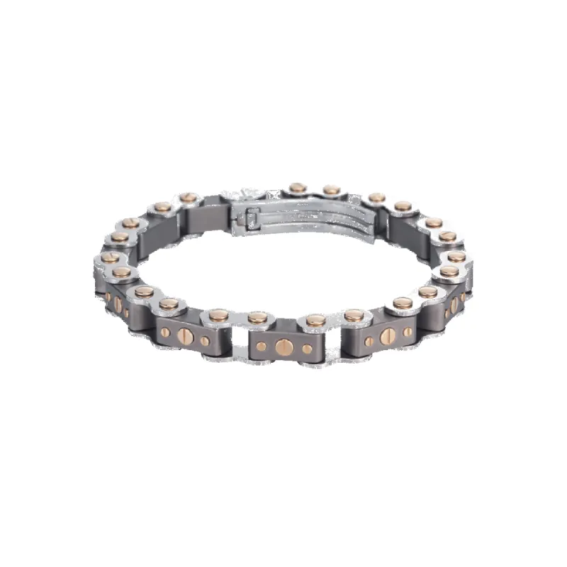 18K Two-Tone 9.5MM Bicycle Bracelet (Sample Sale) sold by IceLink