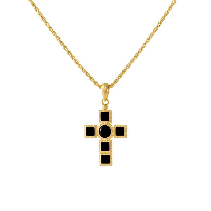 Onyx Cross Necklace sold by IceLink
