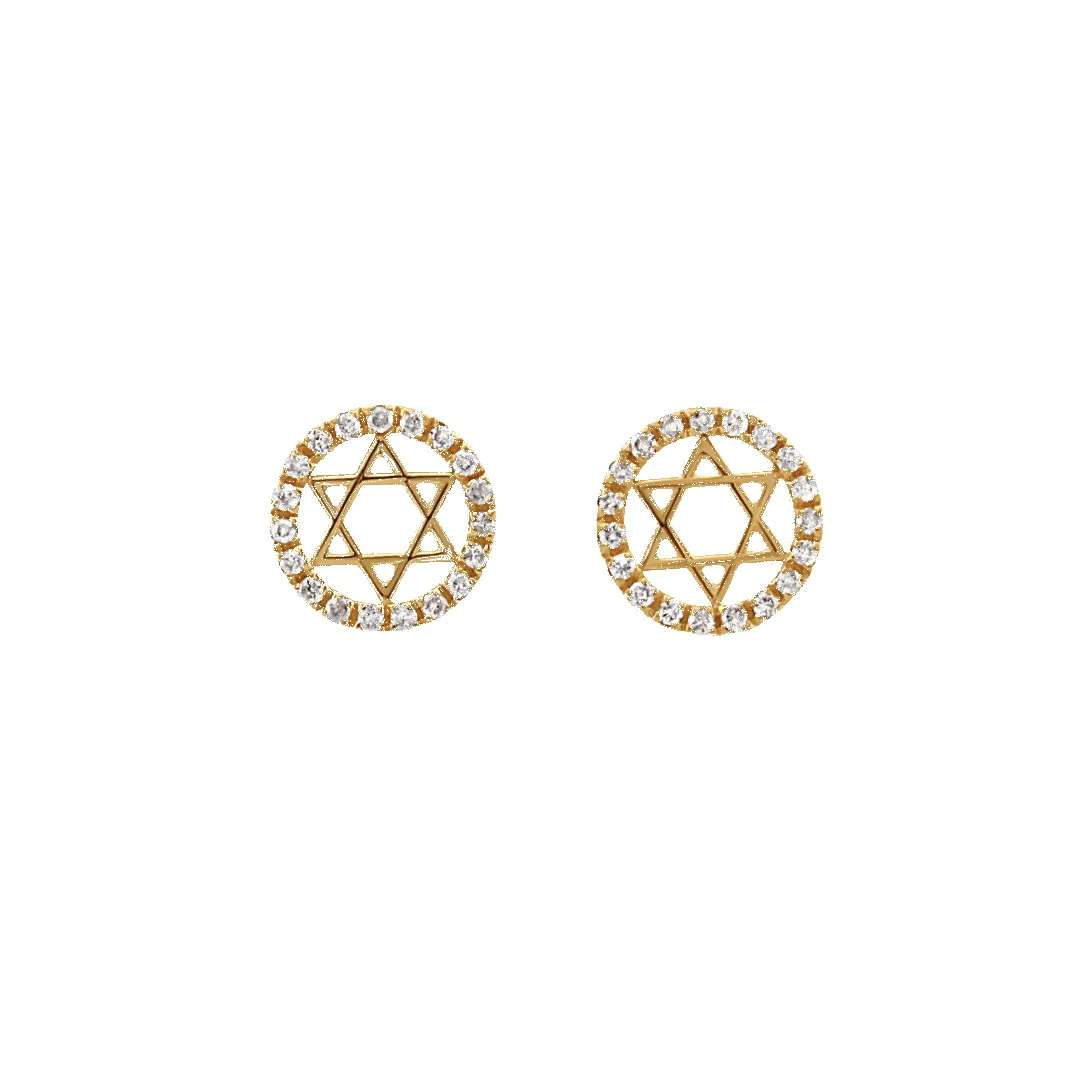 14K Star of David Diamond Stud Earrings sold by IceLink product image thumbnail 2