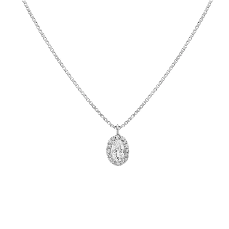 14K Oval Diamond Necklace sold by IceLink