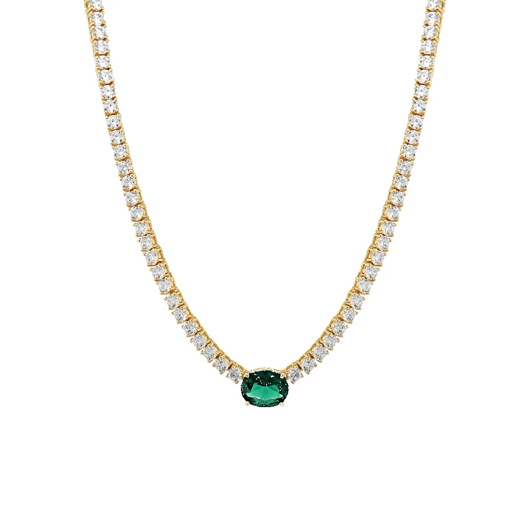 Gia Oval Emerald Necklace (Sample Sale) sold by IceLink