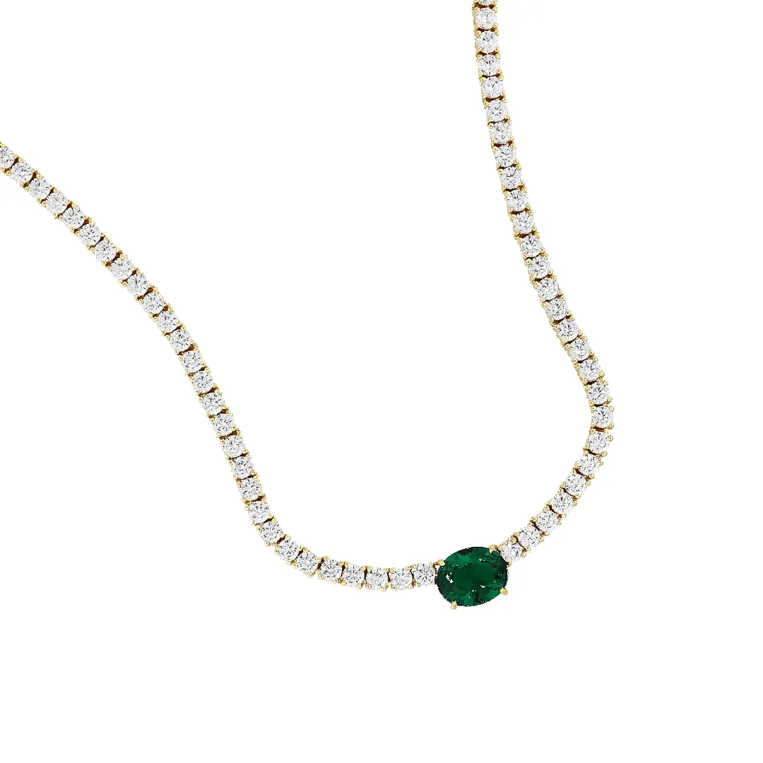 Gia Oval Emerald Necklace (Sample Sale) sold by IceLink product image thumbnail 3