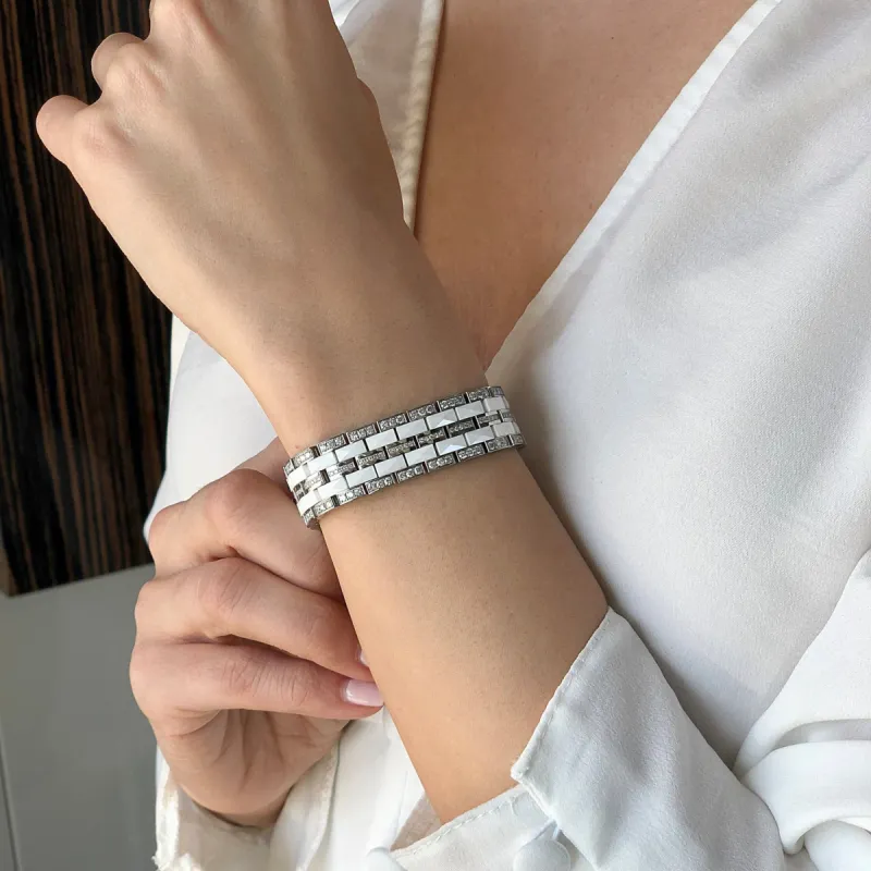 Square Diamond Ceramic Bracelet (Sample Sale) sold by IceLink
