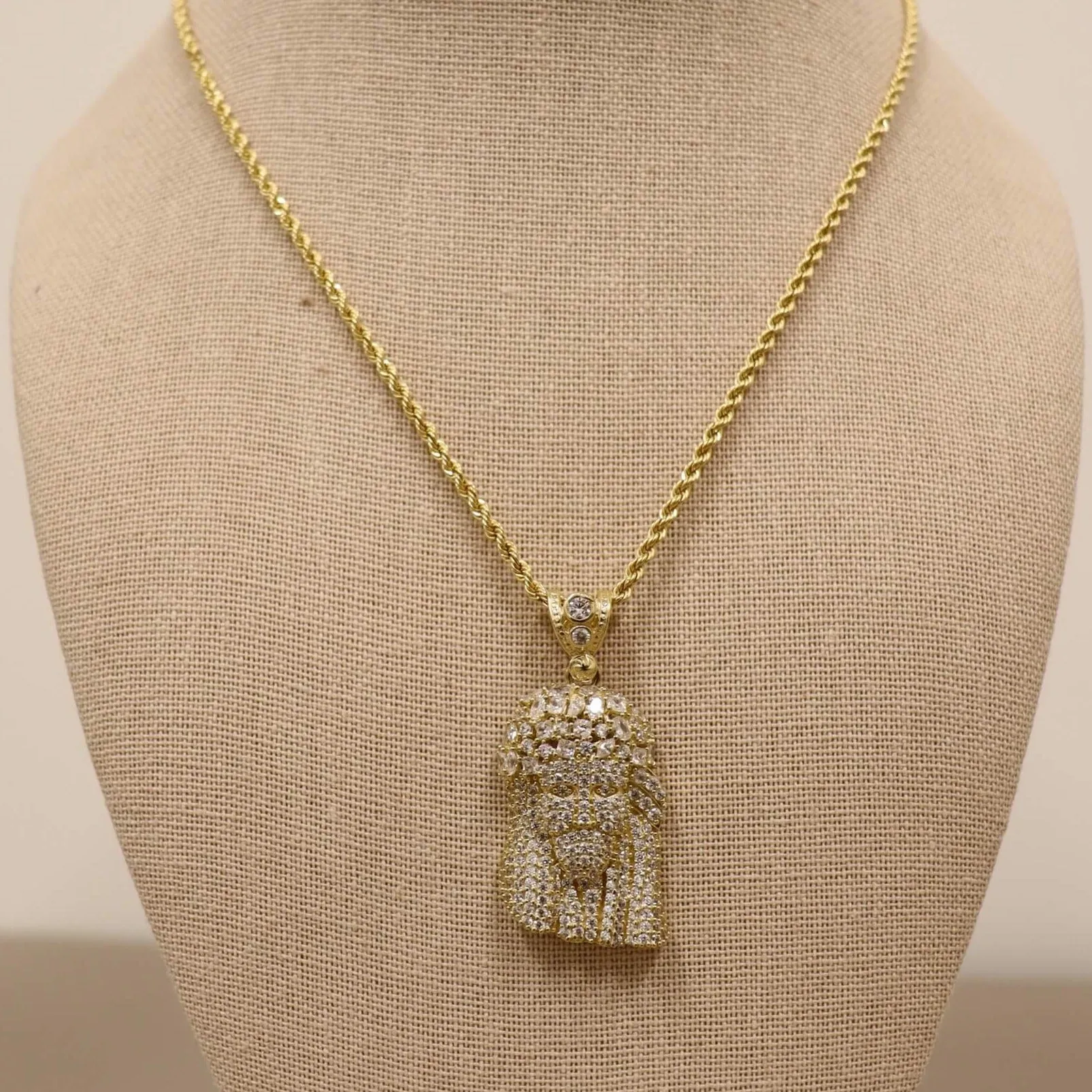 14K Jesus Pendant (Sample Sale) sold by IceLink