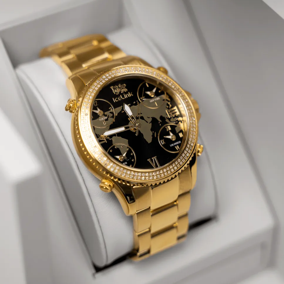 Marco Polo Gold & Black 5 Time Zone Watch sold by IceLink product image thumbnail 4