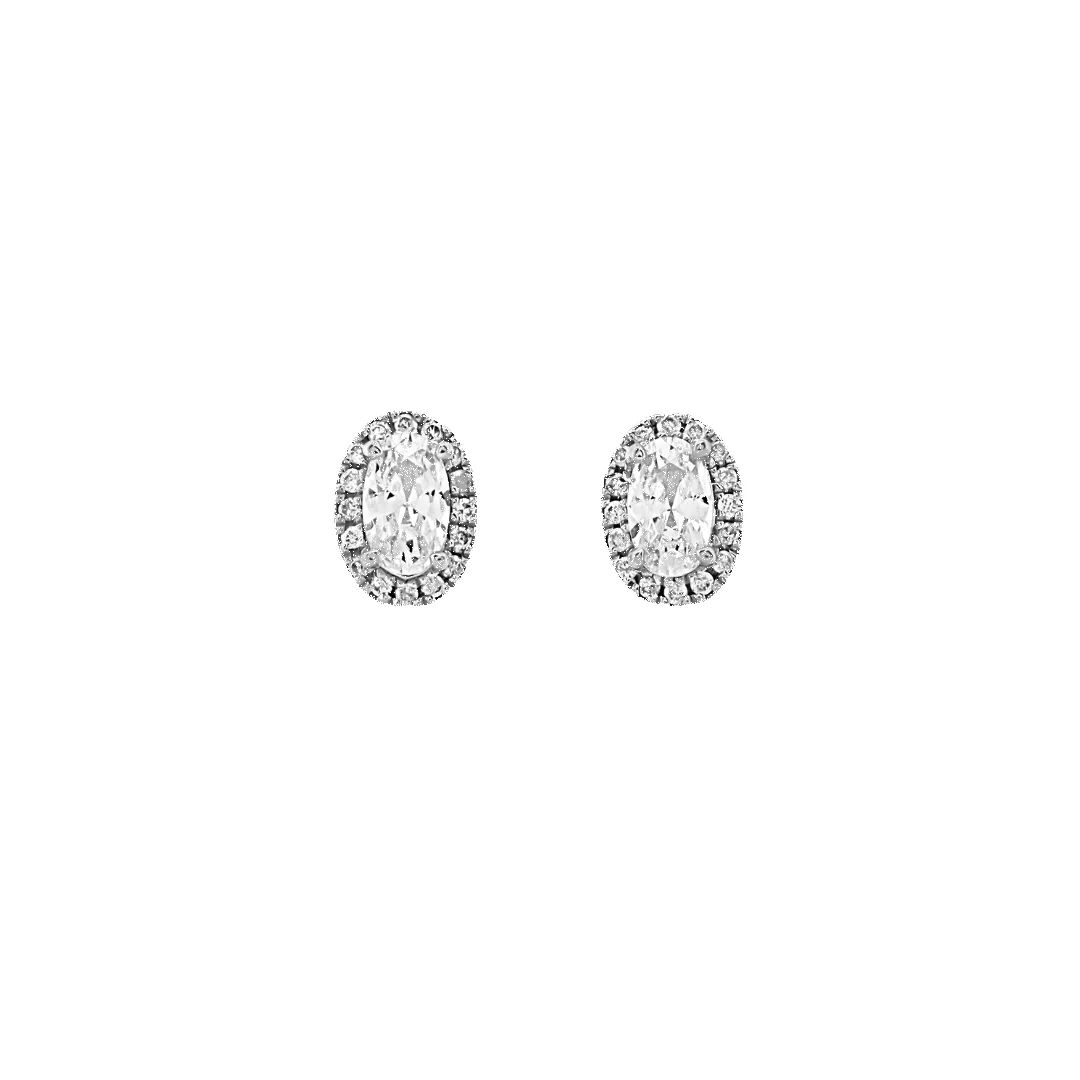 14K Oval Diamond Stud Earrings sold by IceLink product image thumbnail 3