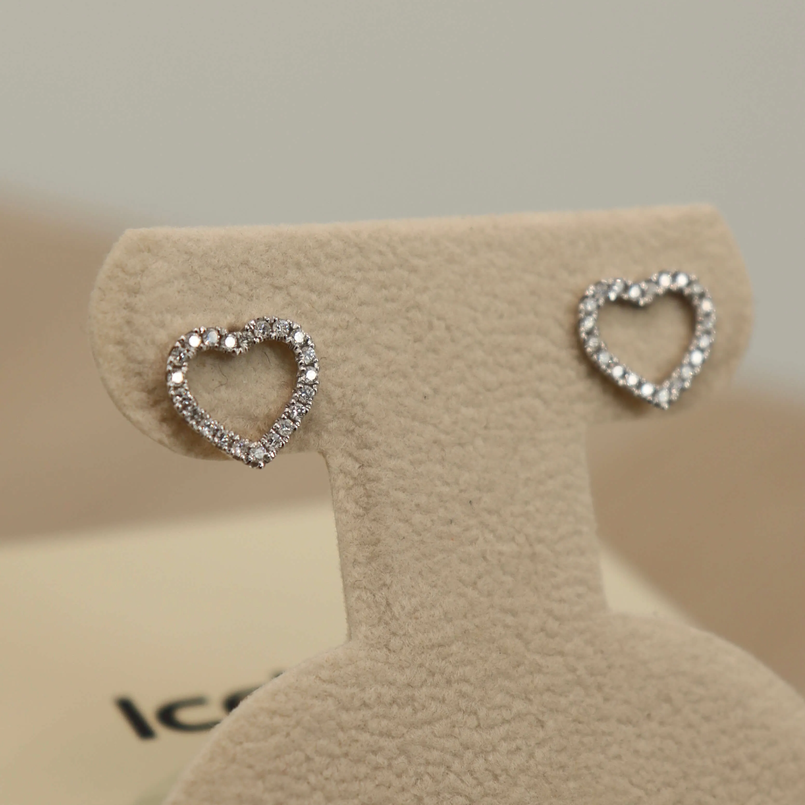 14K Big Heart Diamond Stud Earrings (Sample Sale) sold by IceLink product image thumbnail 5