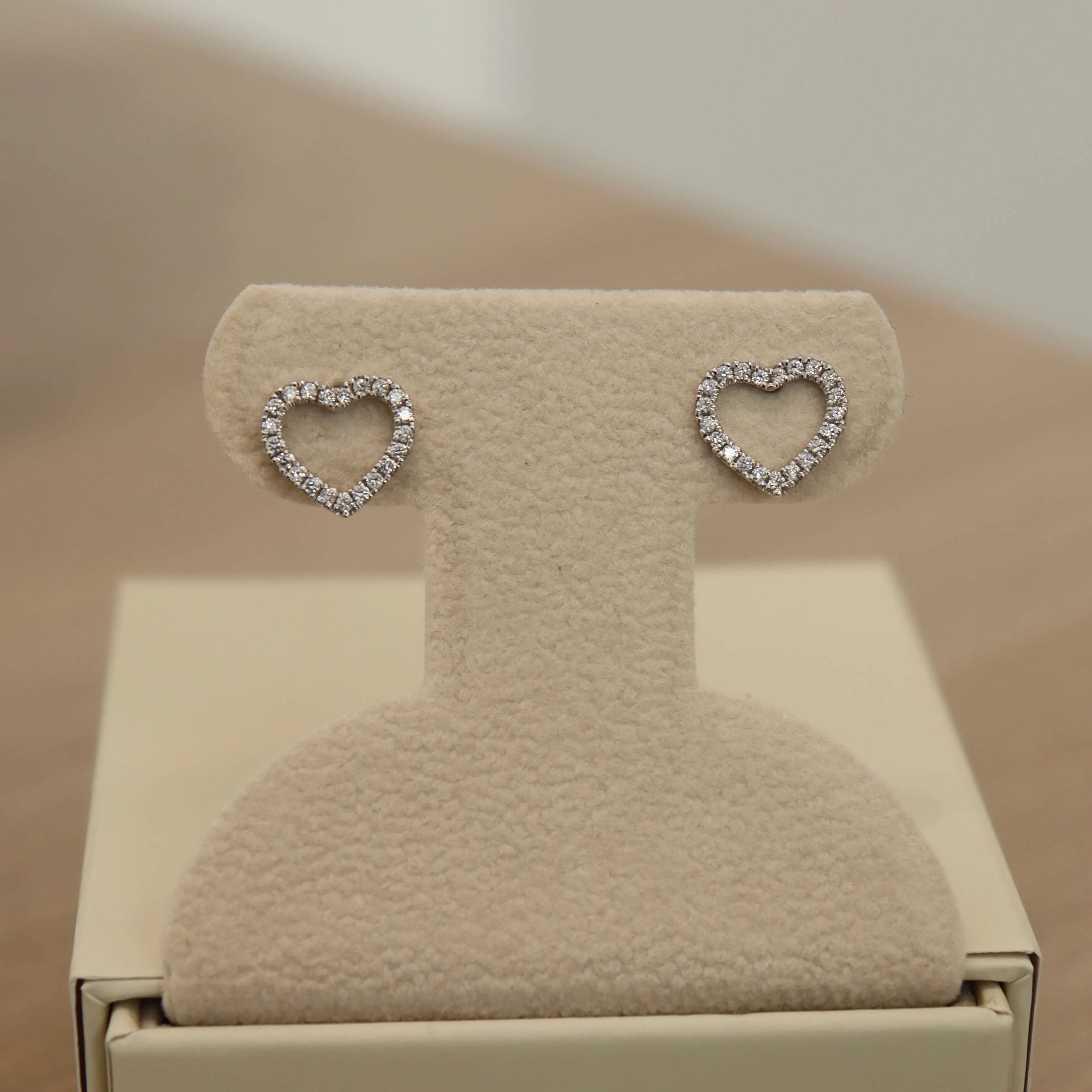 14K Big Heart Diamond Stud Earrings (Sample Sale) sold by IceLink product image thumbnail 3