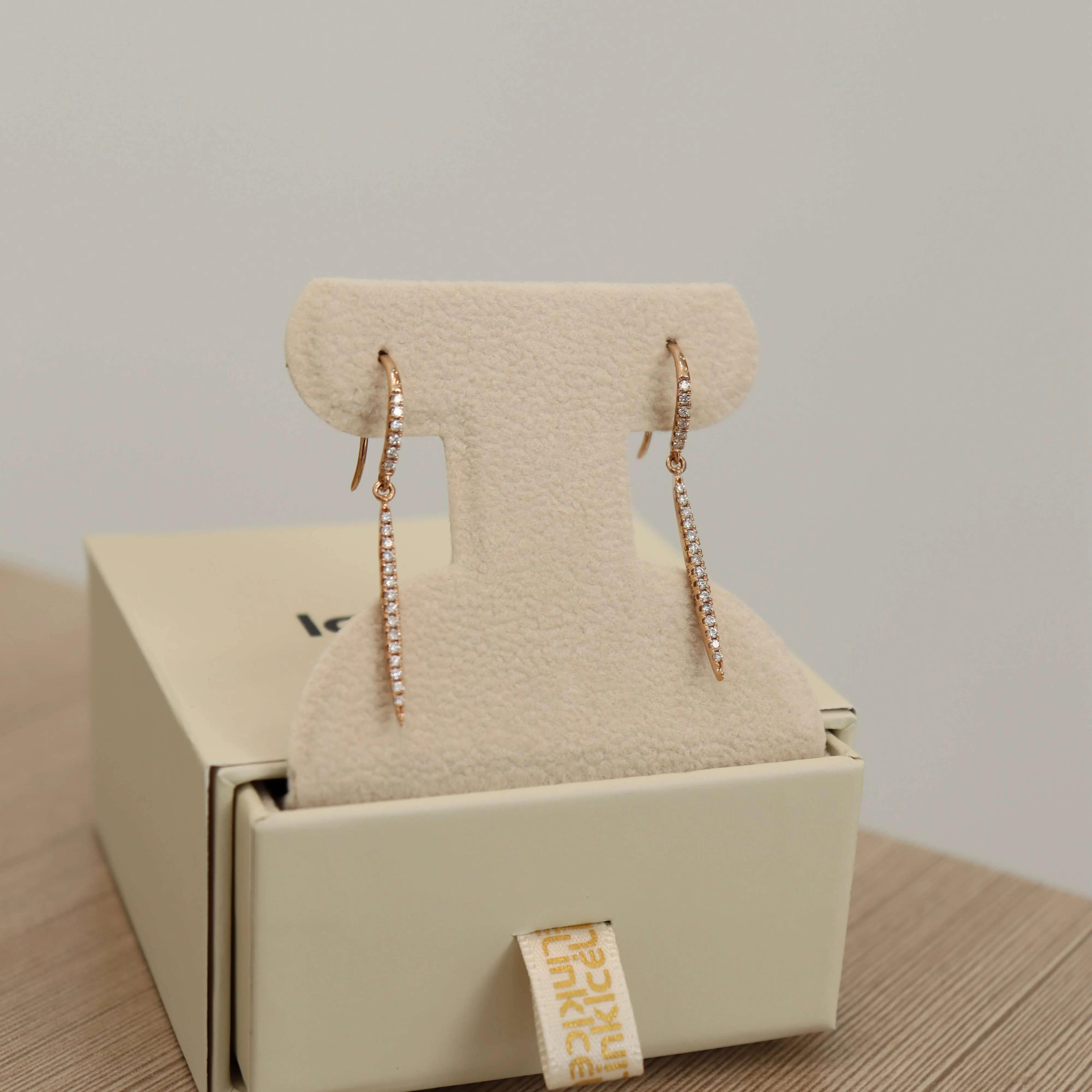 14K Drop Diamond Earrings (Sample Sale) sold by IceLink