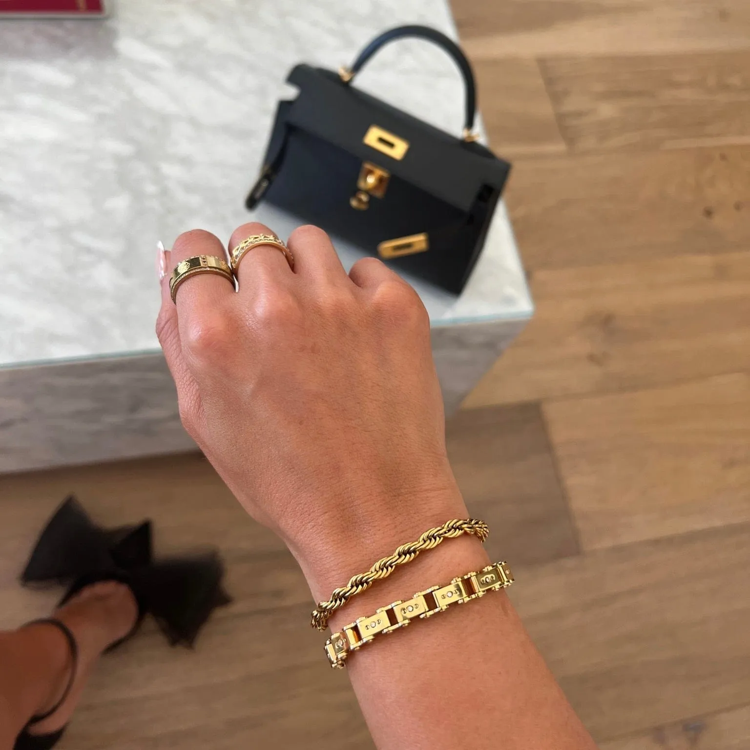 Diamond Gold 6MM Bicycle Bracelet sold by IceLink product image thumbnail 4