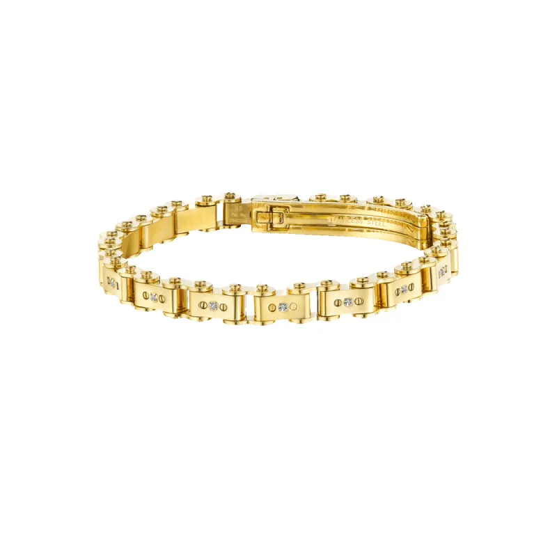 Diamond Gold 6MM Bicycle Bracelet sold by IceLink