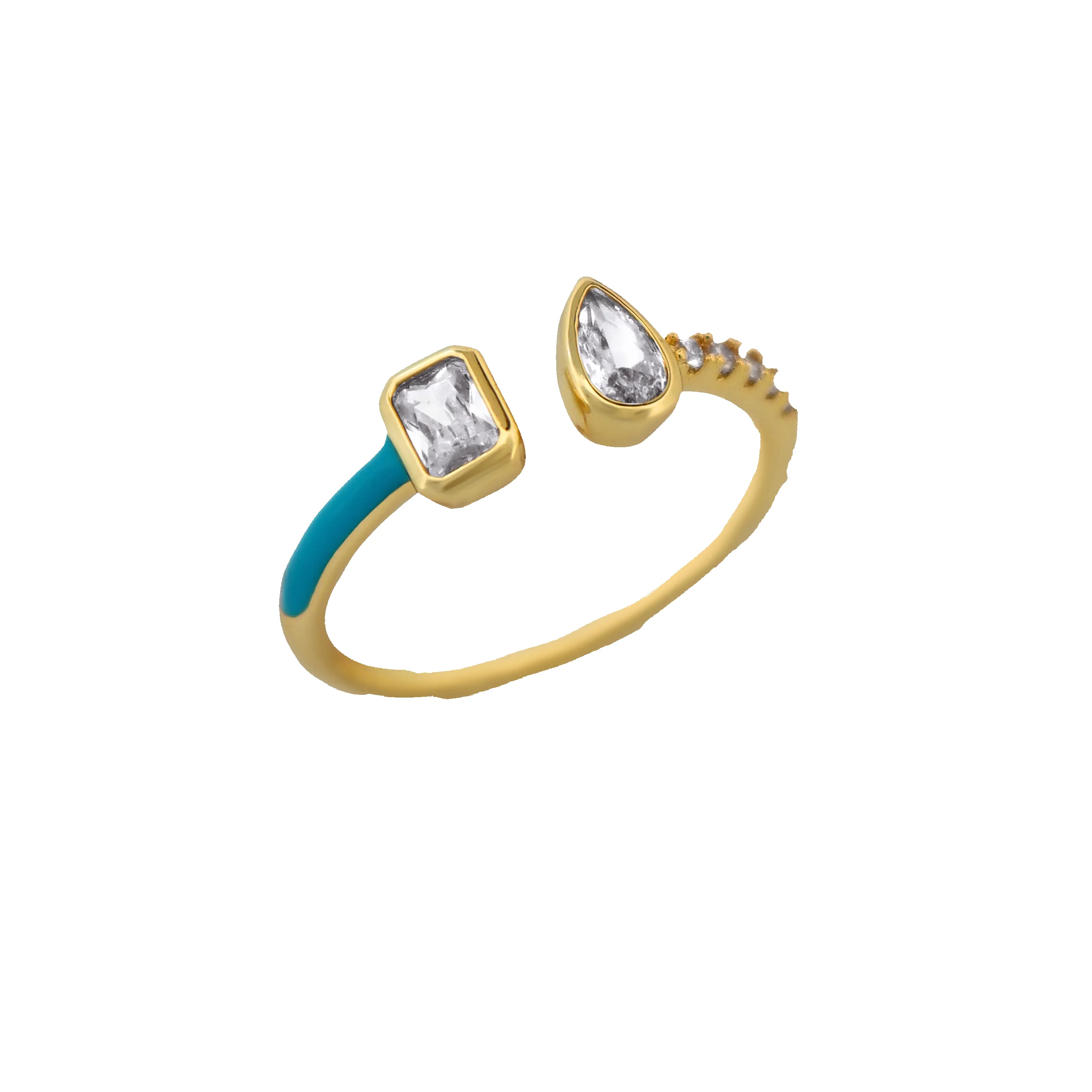 14K Toi et Moi Turquoise Enamel Ring sold by IceLink