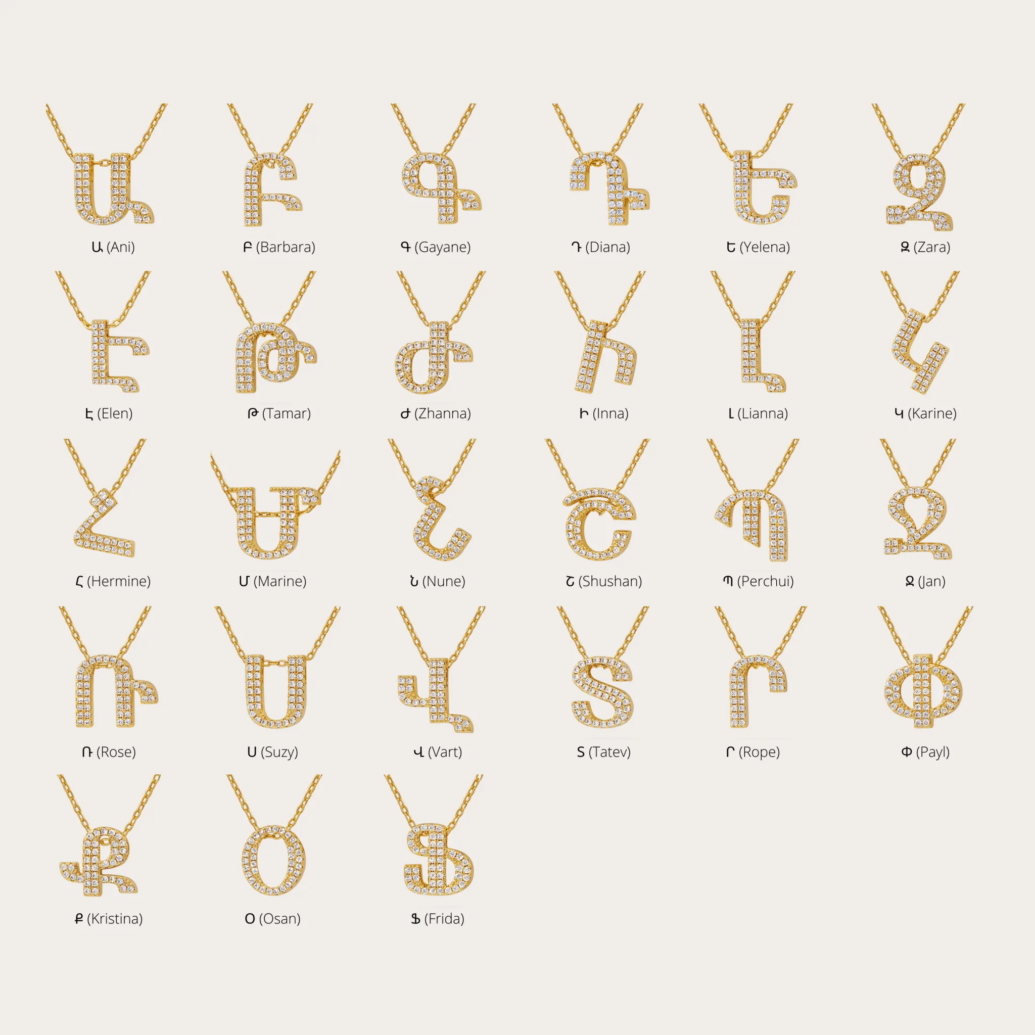 Armenian Initial Necklace (Sample Sale) sold by IceLink product image thumbnail 3