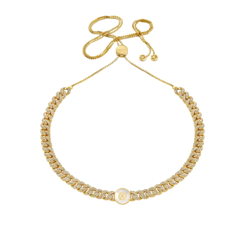 Mother of Pearl Cuban Choker (Sample Sale) sold by IceLink