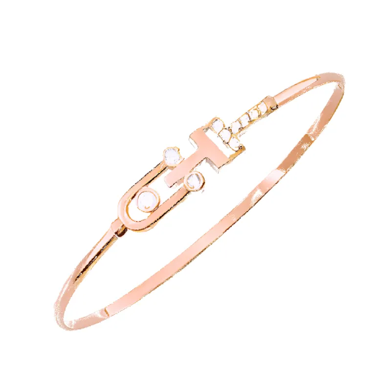 14K Rose Gold Diamond Bangle (Sample Sale) sold by IceLink