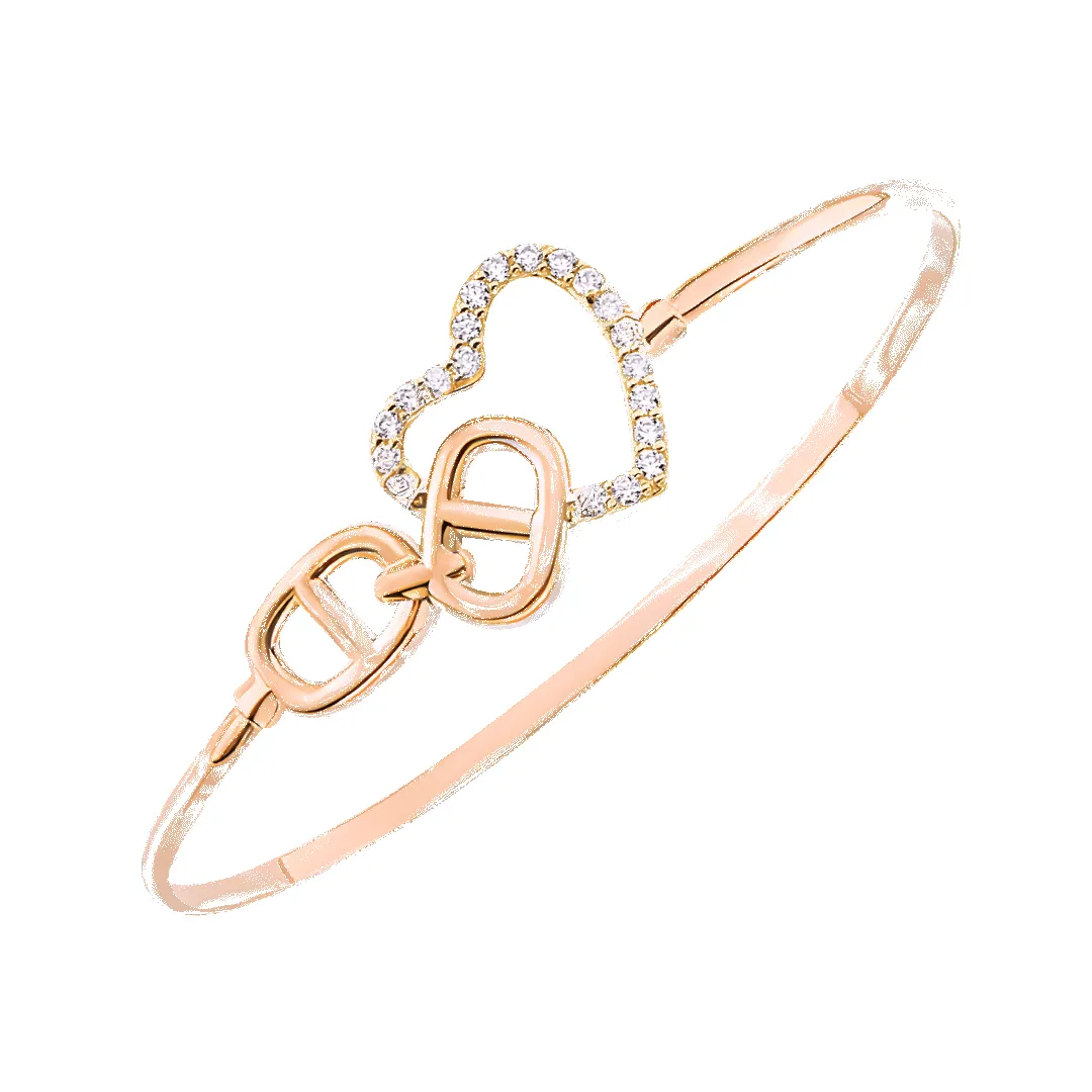 14K Heart Link Diamond Bangle (Sample Sale) sold by IceLink product image thumbnail 3