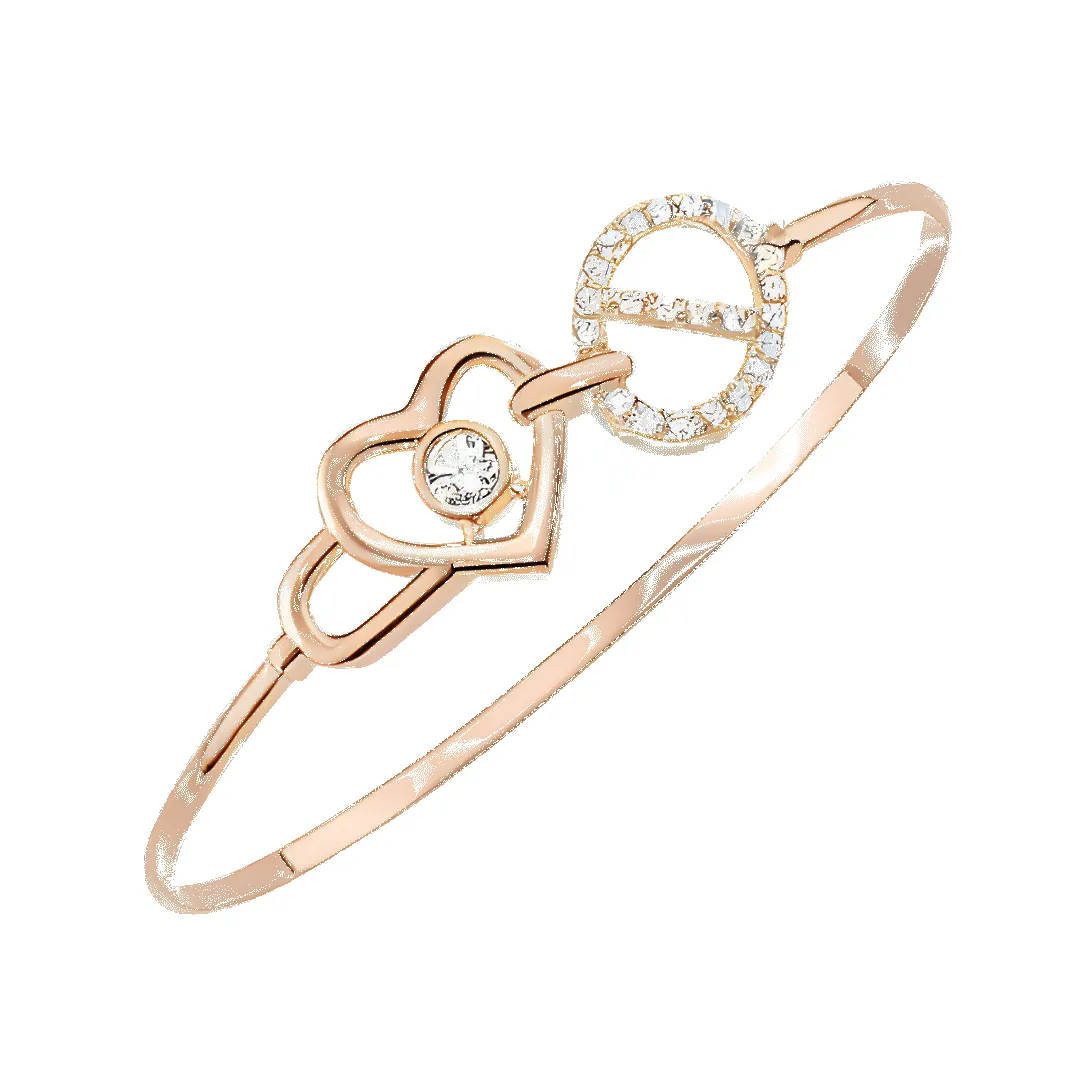 14K Heart and Oval Diamond Bangle (Sample Sale) sold by IceLink product image thumbnail 3