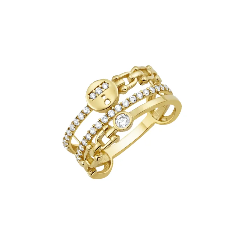 14K Diamond Link Ring (Sample Sale) sold by IceLink