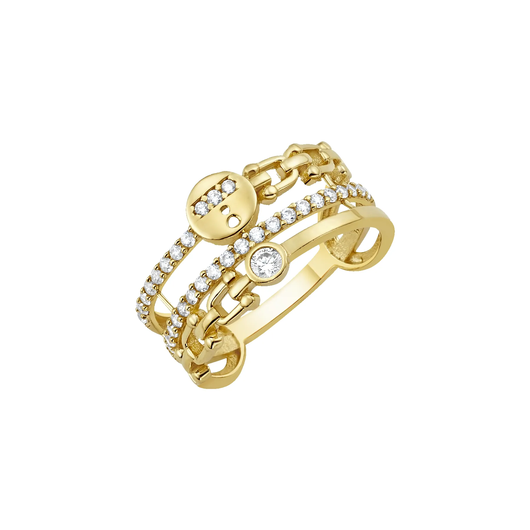 14K Diamond Link Ring (Sample Sale) sold by IceLink
