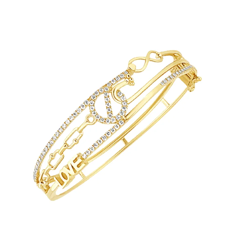 14K Infinity Link Diamond Bangle (sample sale) sold by IceLink