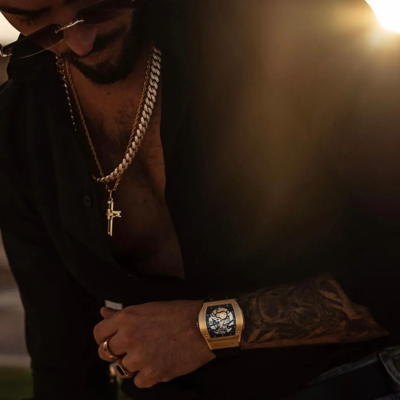 Cuban ID Link Necklace 10mm Stones sold by IceLink product image thumbnail 4