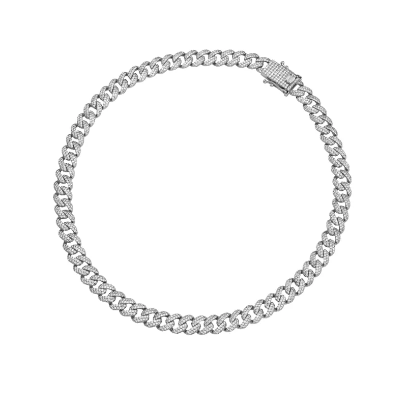 Cuban ID Link Necklace 10mm Stones sold by IceLink