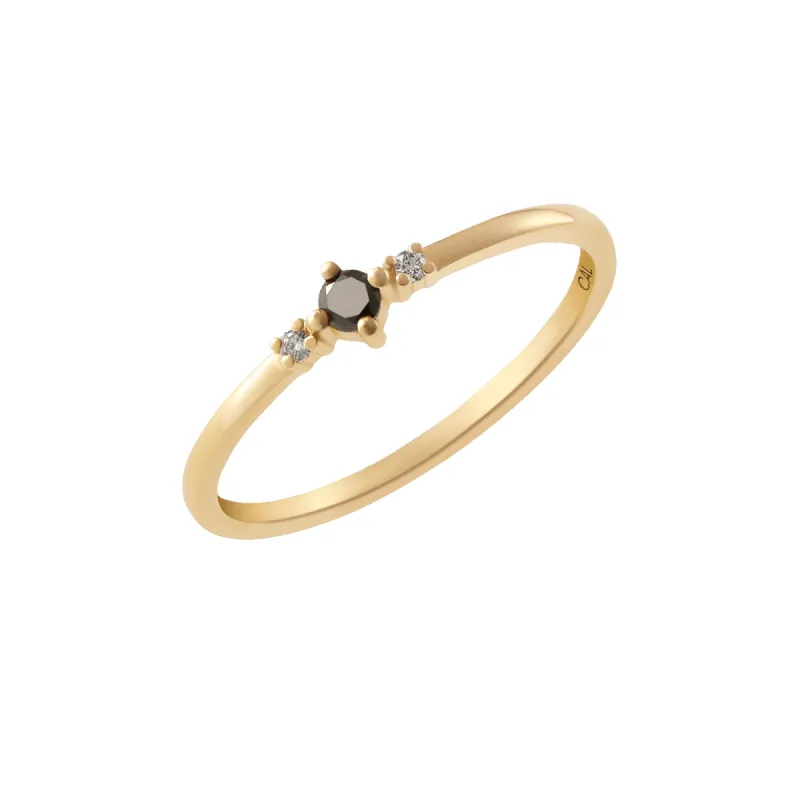 14K Gold Black Stone Ring sold by IceLink