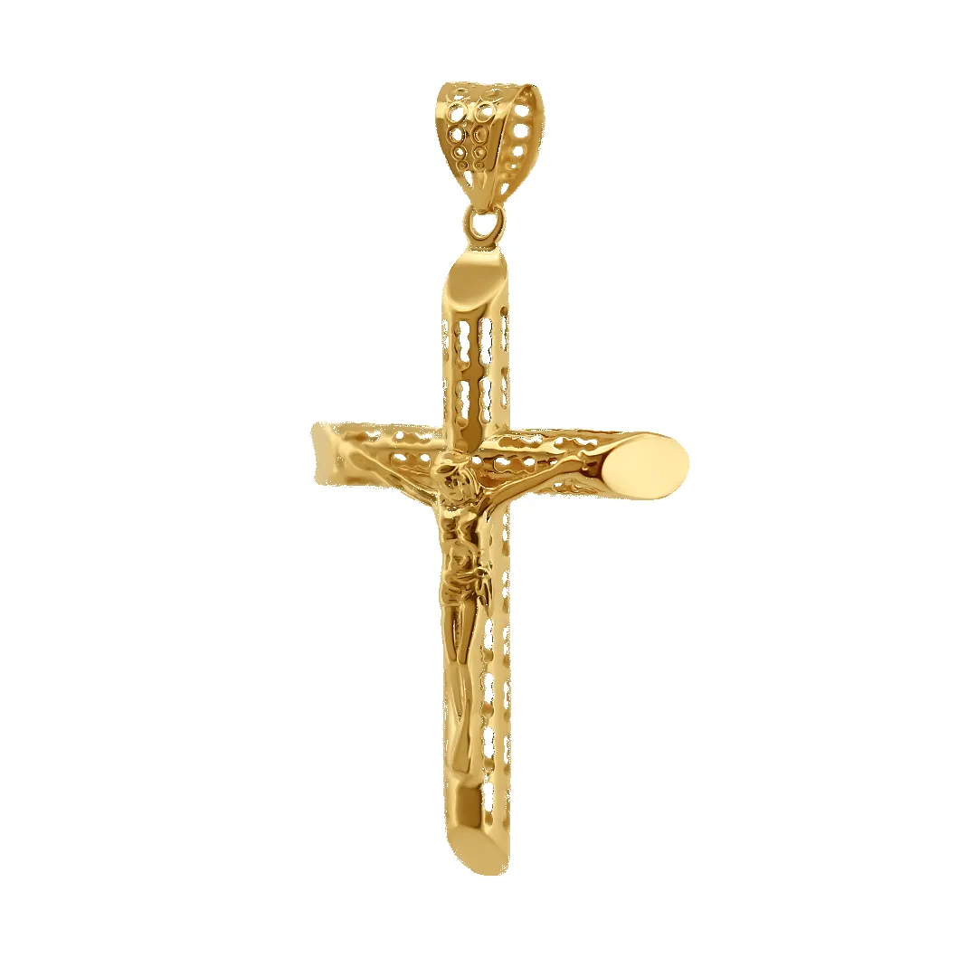 14K Gold Men's Jesus Cross sold by IceLink product image thumbnail 2